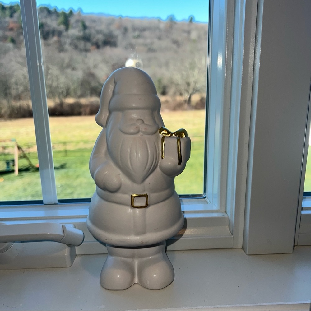 Holiday Decor Santa Gold Colored Belt And Bow